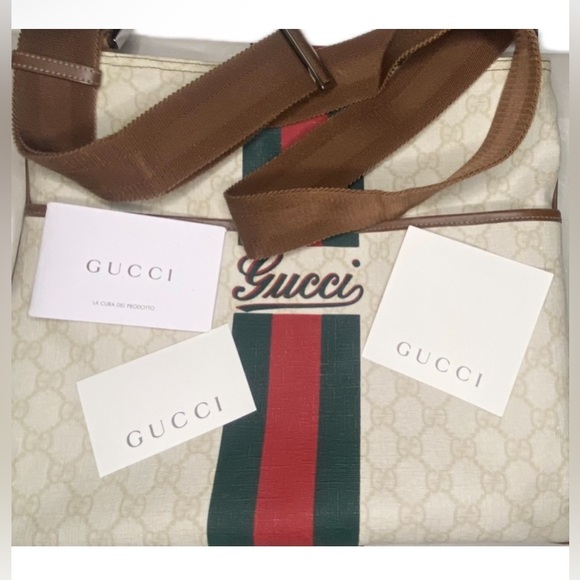GUCCI ❤️❤️ SHERRY/WEB LINE CROSSBODY RARE - Picture 2 of 15